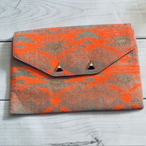Stella and dot nwot Aztec orange clutch